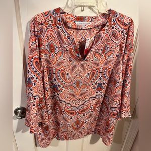 Multi colored paisley long sleeve blouse.